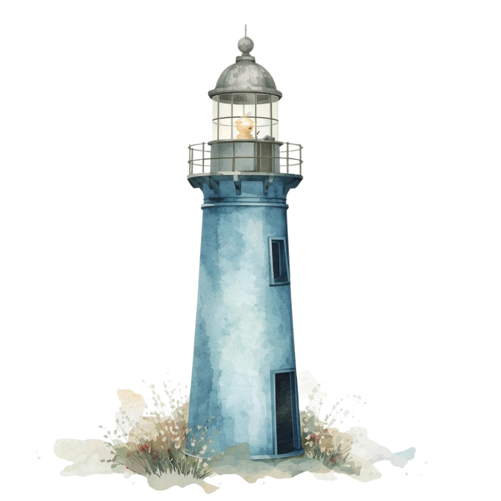 水彩・水色アンティーク海シリーズクリップアート(10点セット)