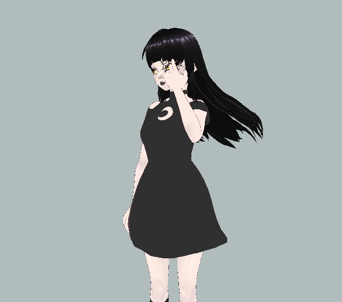 Vroid Model Assets for Vtubing Clothing Moon Dress 3D Female Model