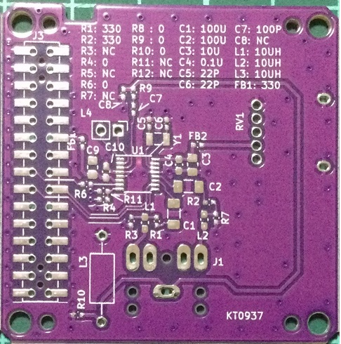 M5STACK用ラジオモジュール基板単品（for KT0937）