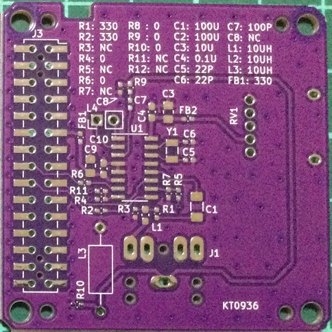 M5STACK用ラジオモジュール基板単品（for KT0936）