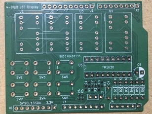 キースキャン機能付き7セグメント Arduinoシールド(TM1630)