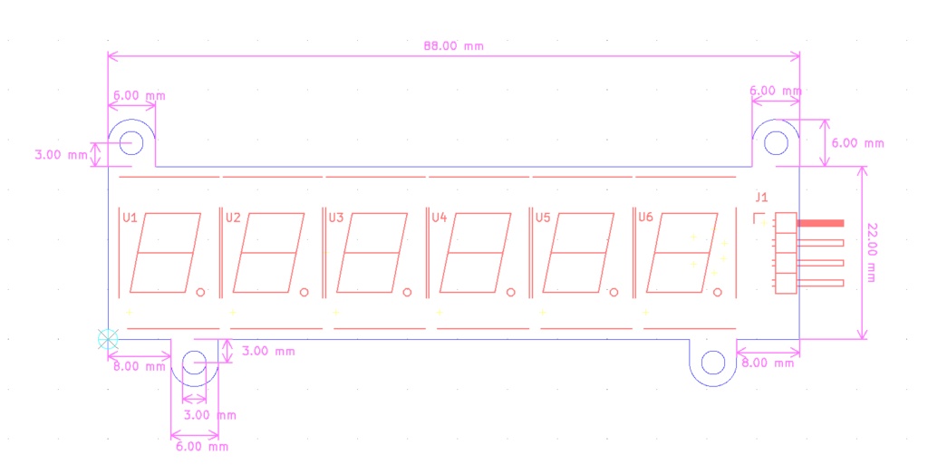6桁7セグメントLEDモジュール(TM1637)