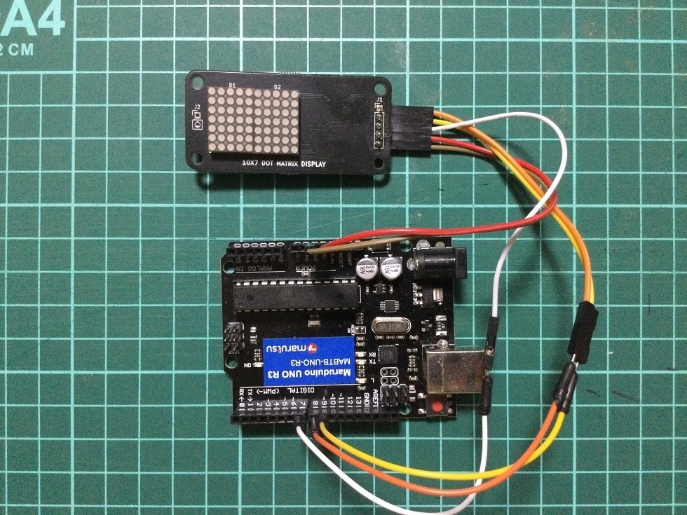 10×7ドットマトリックスLEDモジュール(TM1628A)