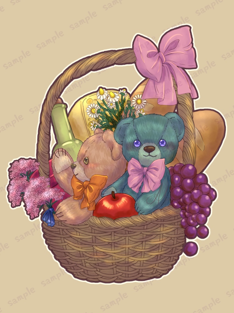 親子くまちゃんのマルシェバッグ