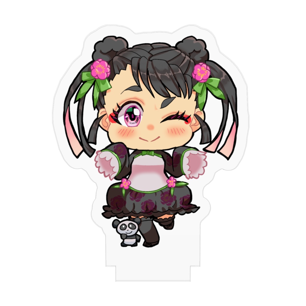 パンダのファーファー・アクリルフィギュア