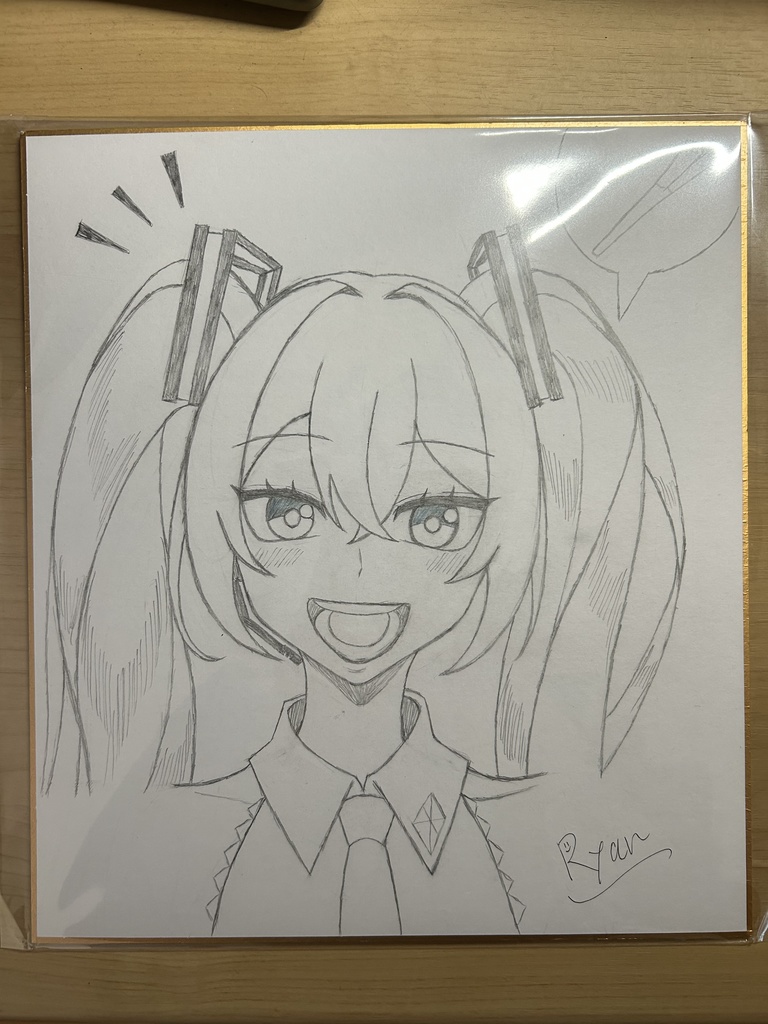 初音ミク原画色紙(大) 01