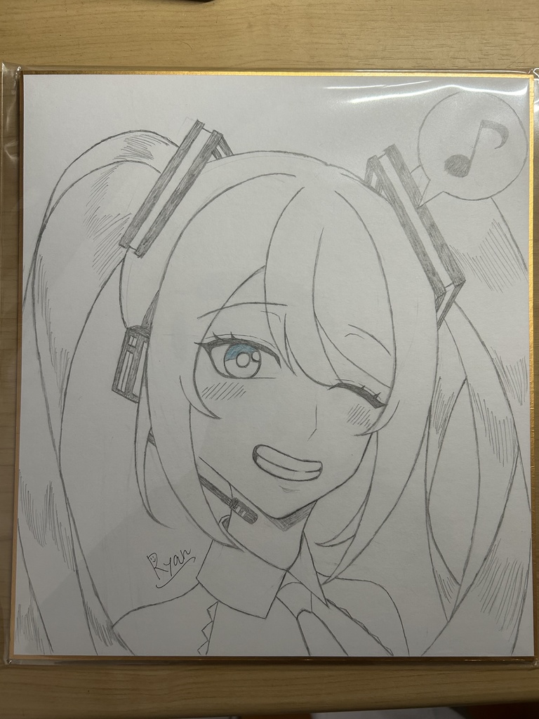 初音ミク原画色紙(大)02