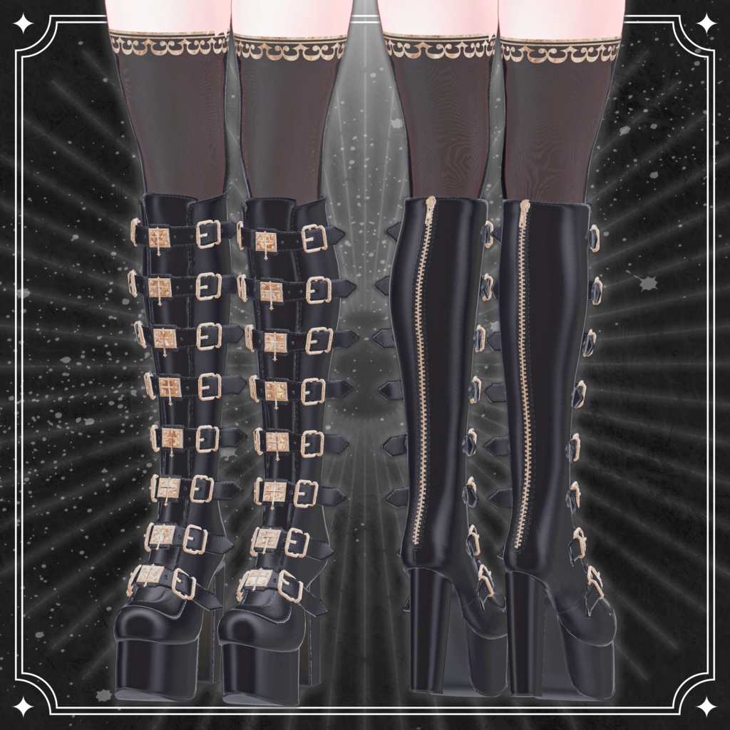 【6アバター対応】Sister Nail & Boots【VRChat】