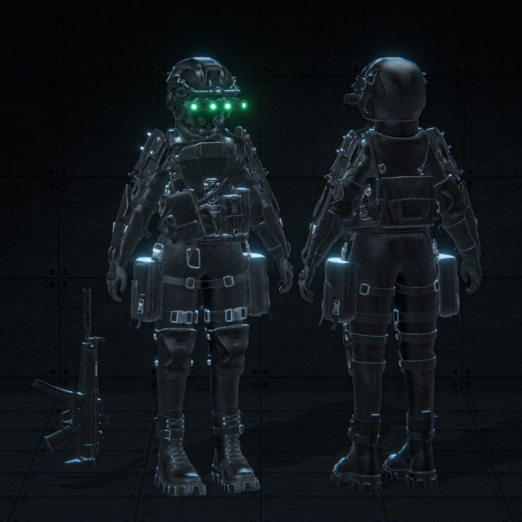 【15アバター対応】『PHANTOM OPERATION』ギミック付きタクティカル衣装【VRChat】