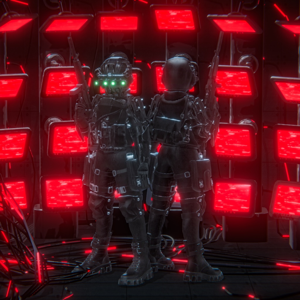 【15アバター対応】『PHANTOM OPERATION』ギミック付きタクティカル衣装【VRChat】