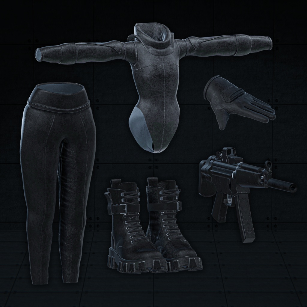 【15アバター対応】『PHANTOM OPERATION』ギミック付きタクティカル衣装【VRChat】