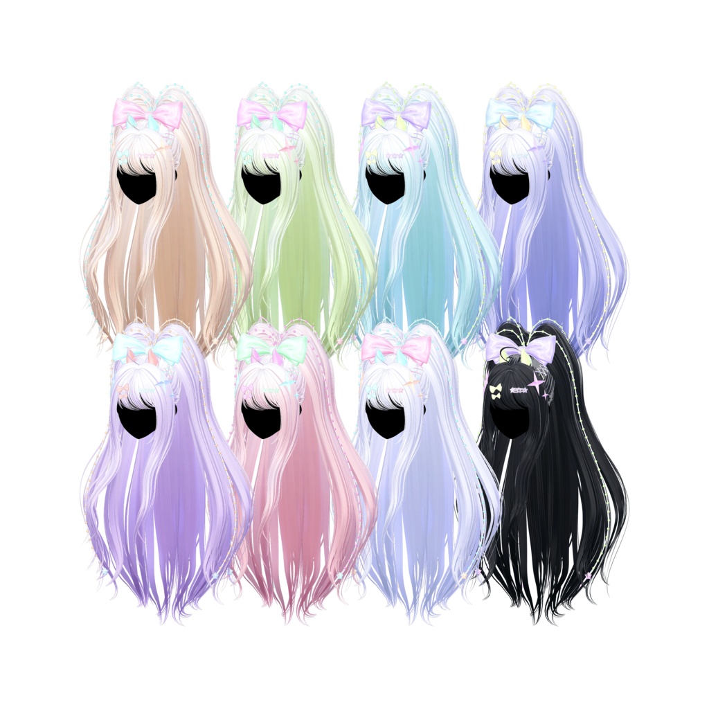 【12アバター対応】 High Pony Long【VRChat】