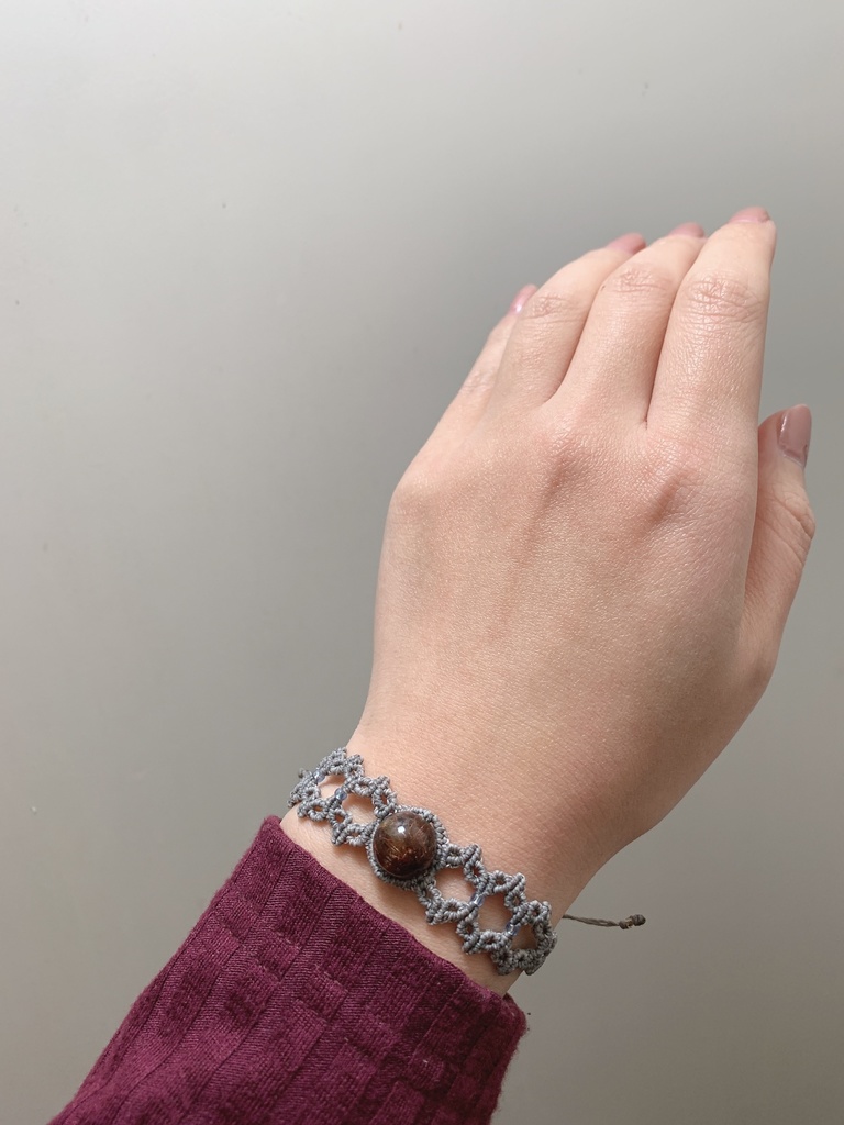 マクラメブレスレット/ルチルクォーツ・バニラ