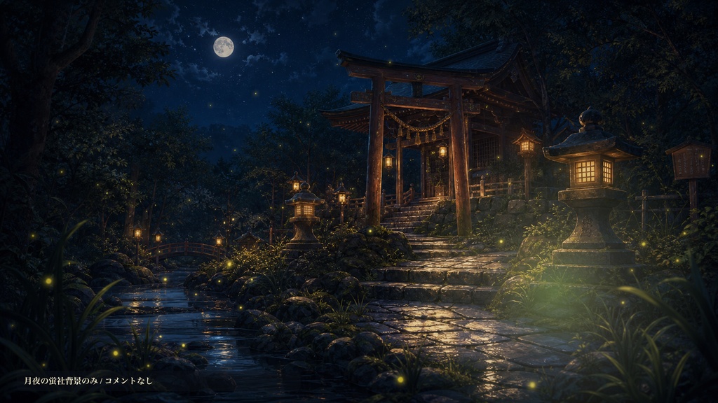 月夜の蛍社コメントオーバーレイ|OBS・わんコメ対応テンプレート