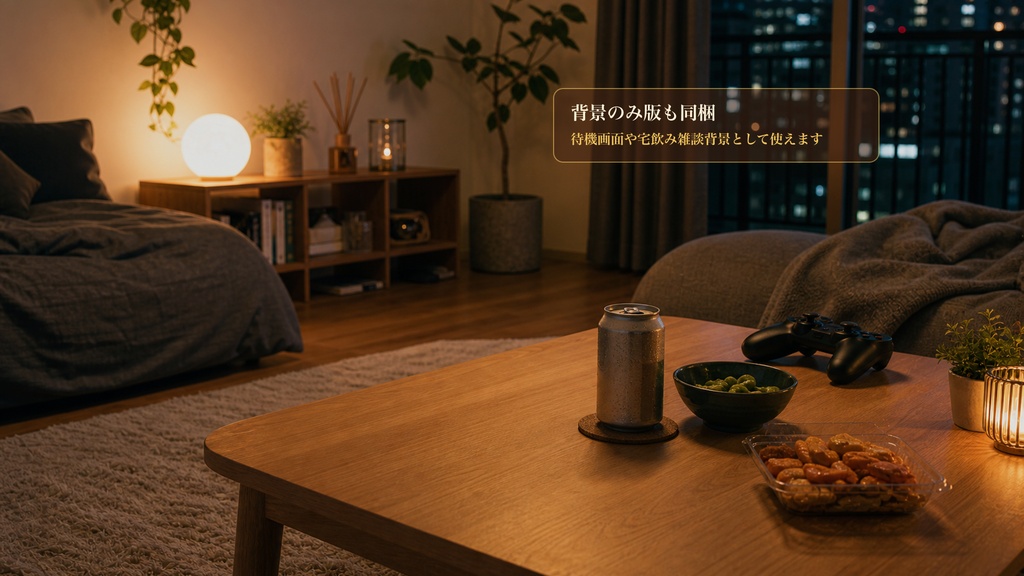 部屋飲みローテーブルコメントオーバーレイ|OBS・わんコメ対応テンプレート