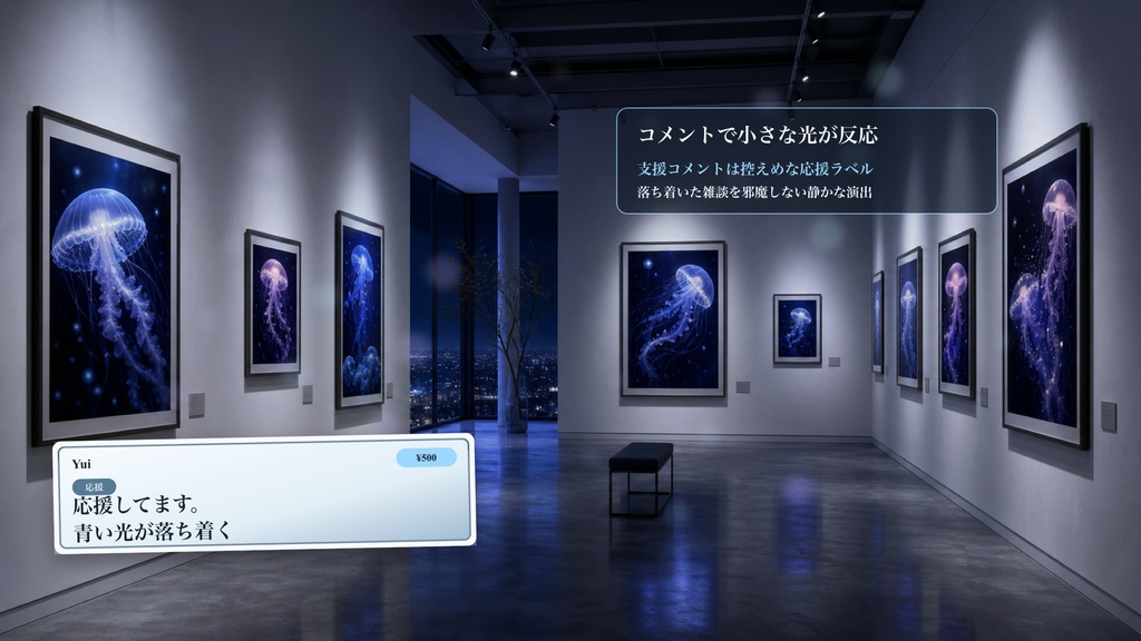 クラゲ写真ギャラリーコメントオーバーレイ|OBS・わんコメ対応テンプレート