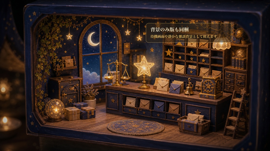 星空郵便局ジオラマコメントオーバーレイ|OBS・わんコメ対応テンプレート