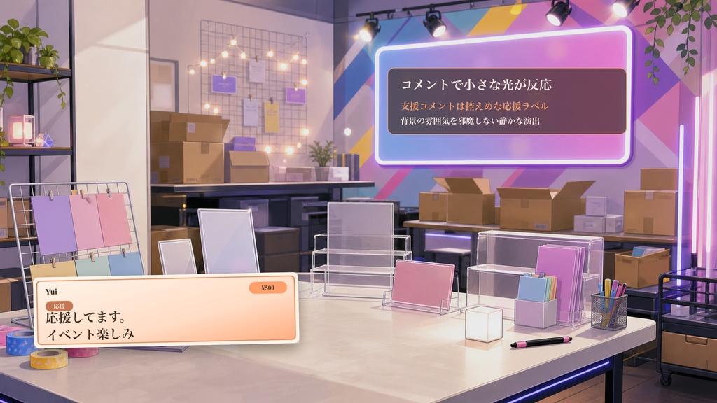 ポップアップ準備室コメントオーバーレイ|OBS・わんコメ対応テンプレート