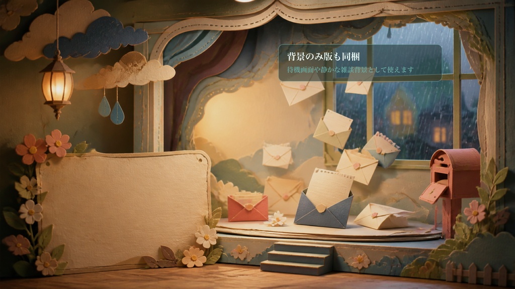 紙芝居ポップアップの飛び出すおたより郵便劇場コメントオーバーレイ|OBS・わんコメ対応テンプレート
