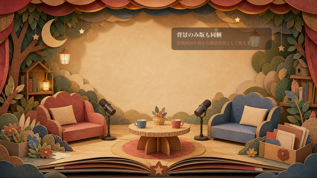 紙芝居ポップアップのふたり掛け談話室コメントオーバーレイ|OBS・わんコメ対応テンプレート