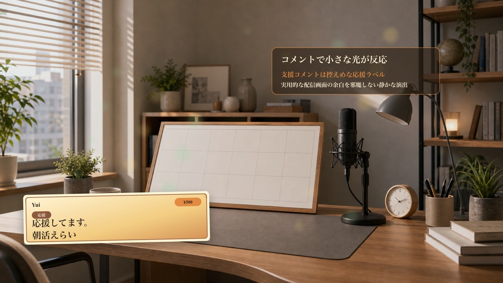 スケジュールニュースデスクコメントオーバーレイ|OBS・わんコメ対応テンプレート