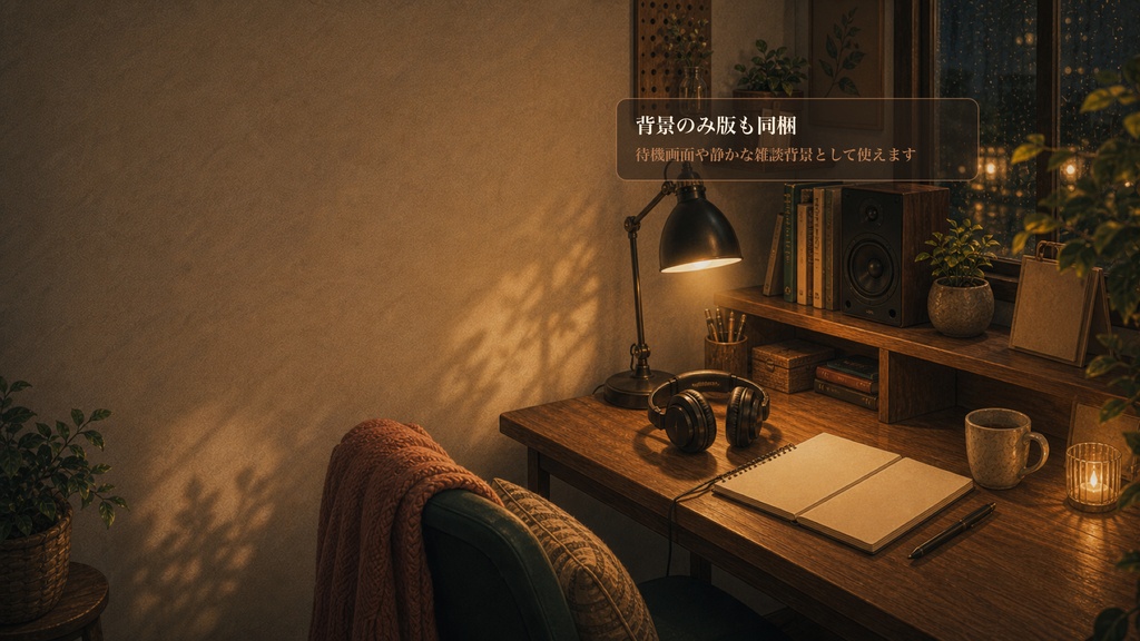 夜音楽のLo-fi勉強ブースコメントオーバーレイ|OBS・わんコメ対応テンプレート