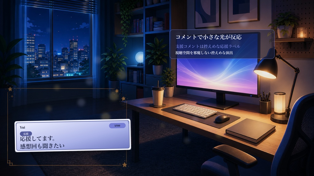 アニメ夜更かしデスク同時視聴コメントオーバーレイ|OBS・わんコメ対応テンプレート