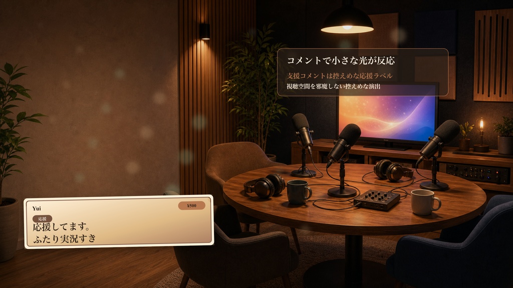 視聴実況ポッドキャストテーブルコメントオーバーレイ|OBS・わんコメ対応テンプレート