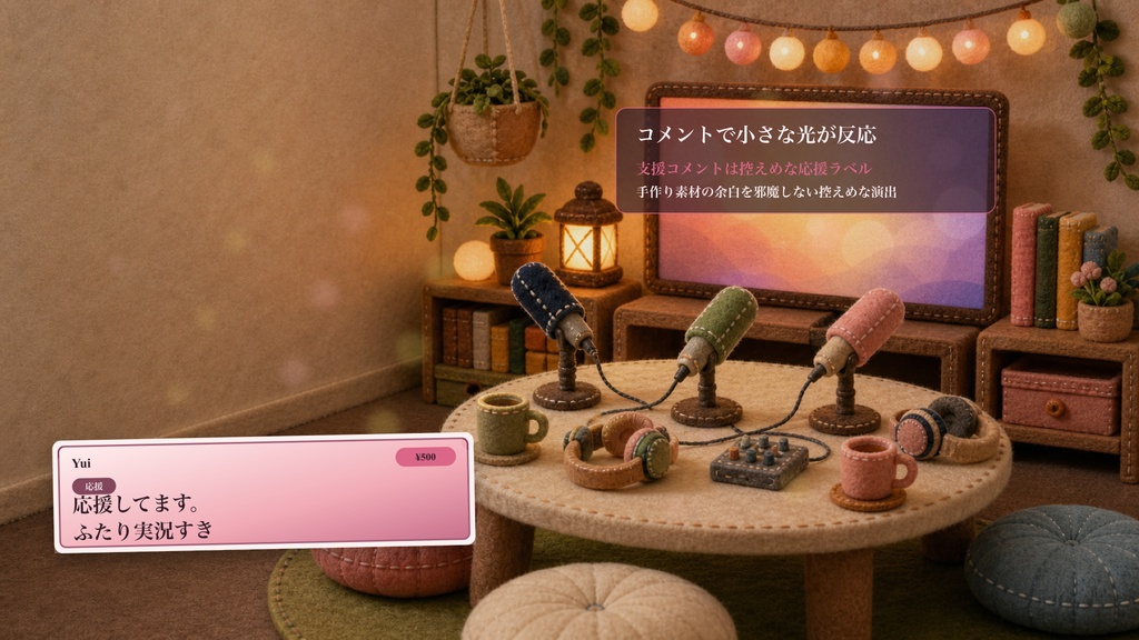 フェルト実況テーブル同時視聴コメントオーバーレイ|OBS・わんコメ対応テンプレート