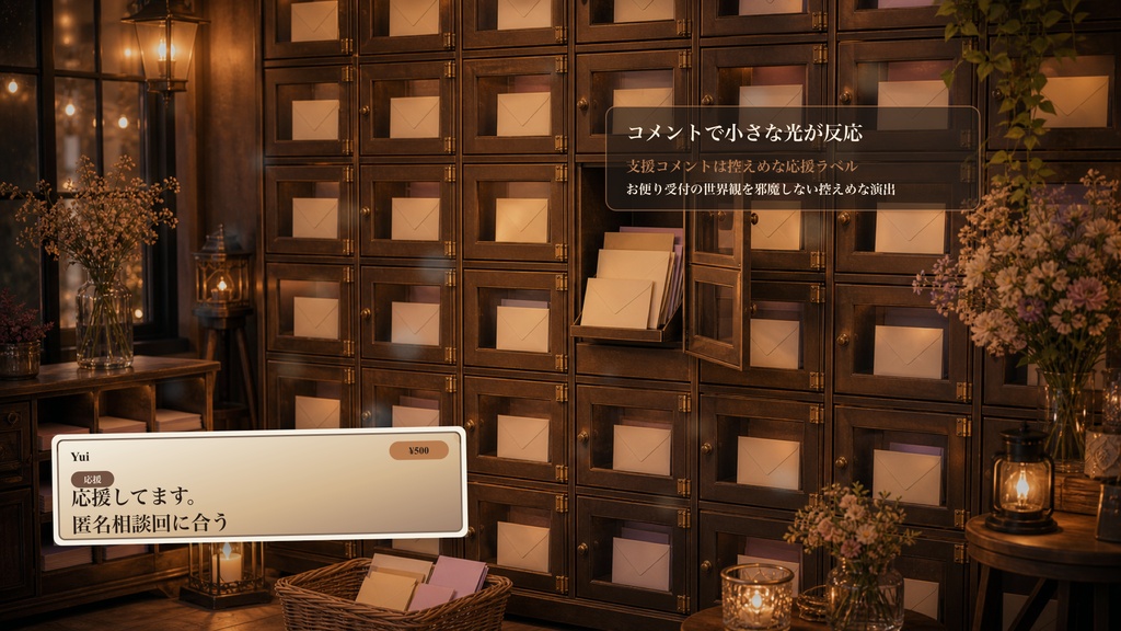お便りロッカーステーションコメントオーバーレイ|OBS・わんコメ対応テンプレート