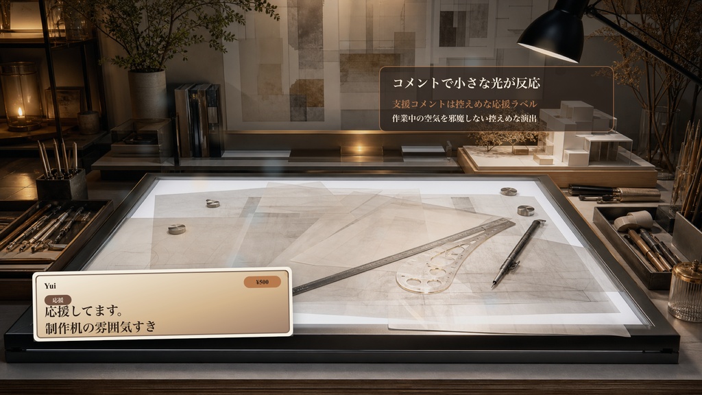 製図ライトテーブルコメントオーバーレイ|OBS・わんコメ対応テンプレート