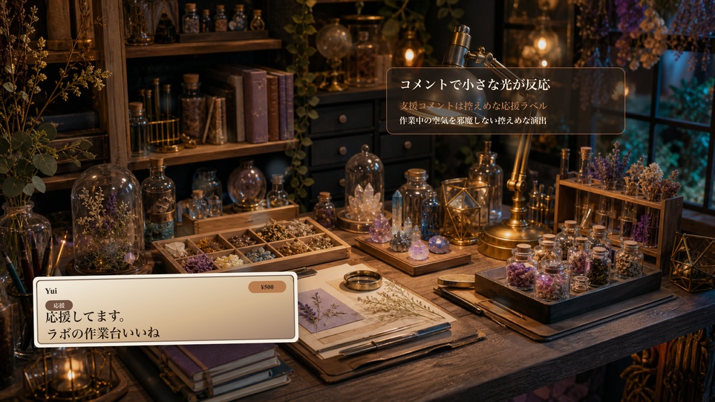 クリエイティブラボベンチコメントオーバーレイ|OBS・わんコメ対応テンプレート