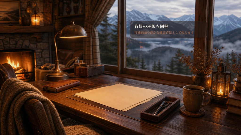 山小屋執筆テーブルコメントオーバーレイ|OBS・わんコメ対応テンプレート