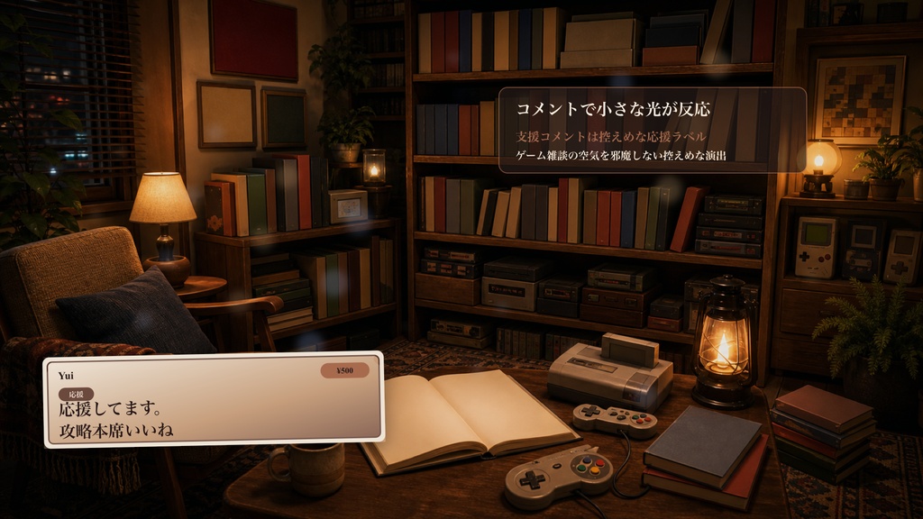 攻略本読書ヌックコメントオーバーレイ|OBS・わんコメ対応テンプレート