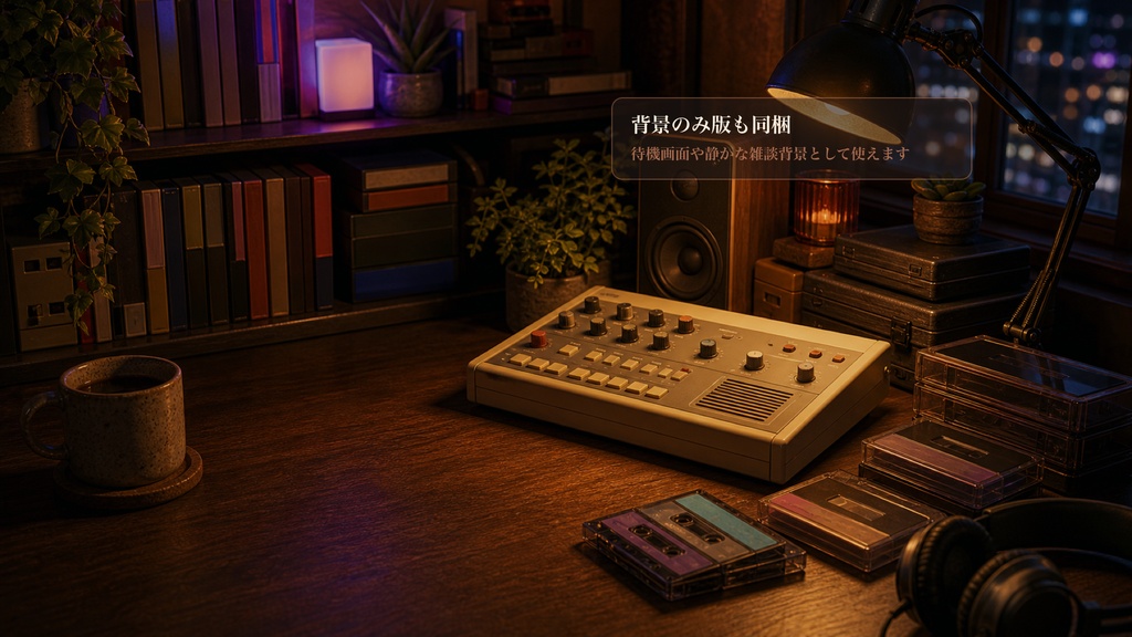 チップチューンラジオ机コメントオーバーレイ|OBS・わんコメ対応テンプレート