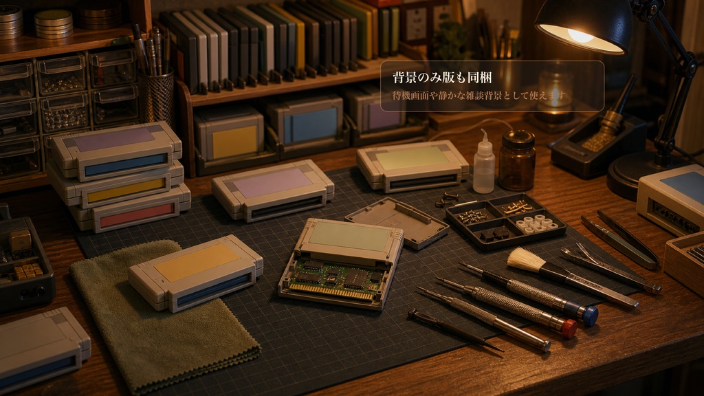 カセット修理ワークベンチコメントオーバーレイ|OBS・わんコメ対応テンプレート