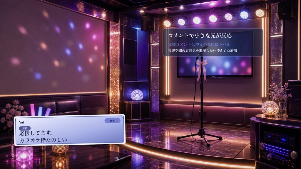 カラオケライトブースコメントオーバーレイ|OBS・わんコメ対応テンプレート