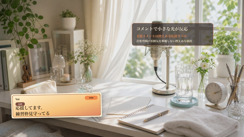 朝の発声練習デスクコメントオーバーレイ|OBS・わんコメ対応テンプレート