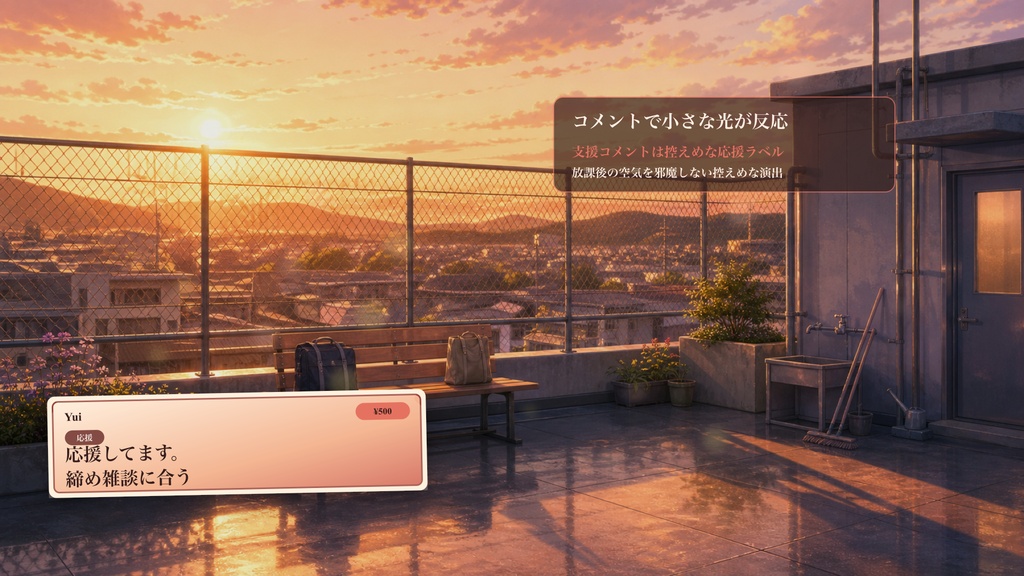 放課後屋上ベンチコメントオーバーレイ|OBS・わんコメ対応テンプレート