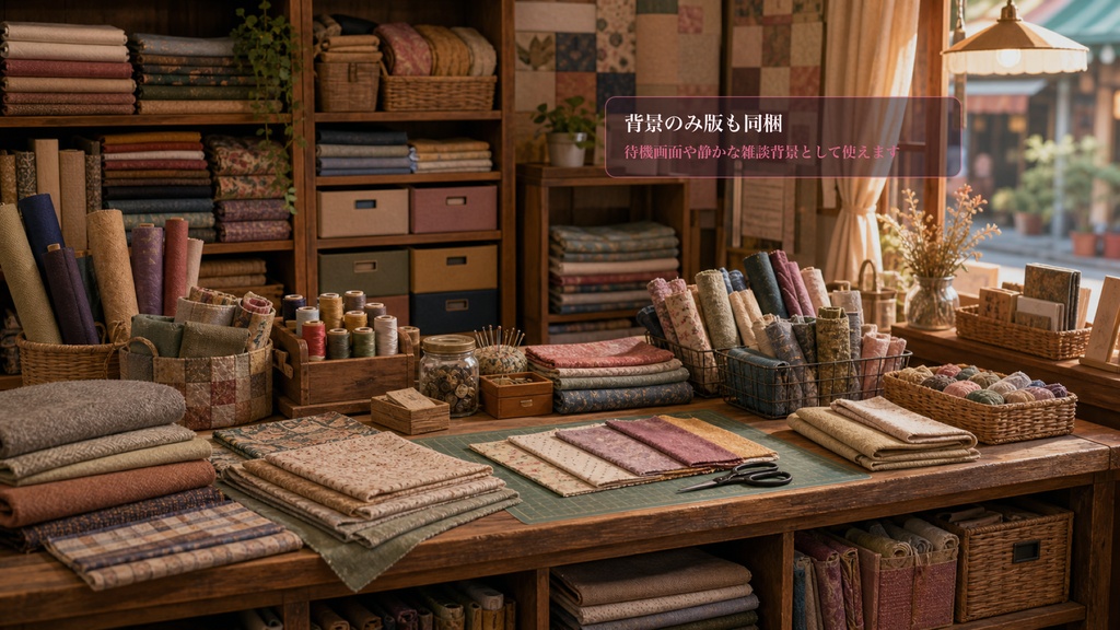 はぎれ布店テーブルコメントオーバーレイ|OBS・わんコメ対応テンプレート
