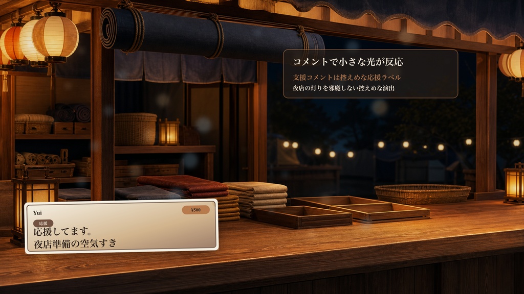 夜店準備カウンターコメントオーバーレイ|OBS・わんコメ対応テンプレート