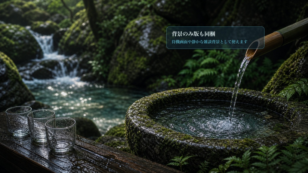 岩清水の近景コメントオーバーレイ|OBS・わんコメ対応テンプレート