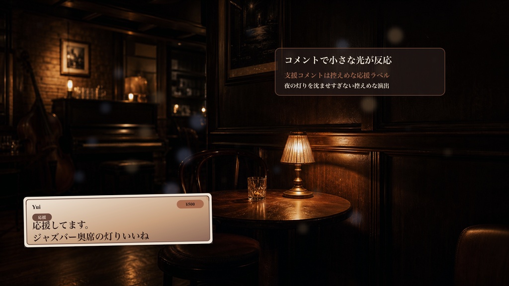 ジャズバー奥席コメントオーバーレイ|OBS・わんコメ対応テンプレート