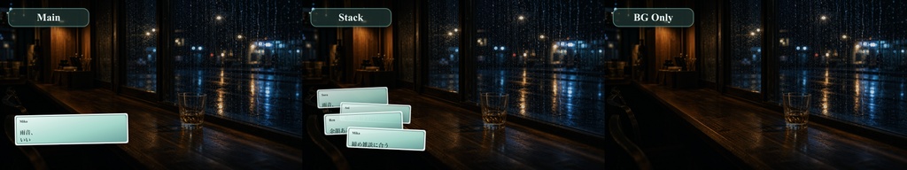 雨夜の一杯カウンターコメントオーバーレイ|OBS・わんコメ対応テンプレート