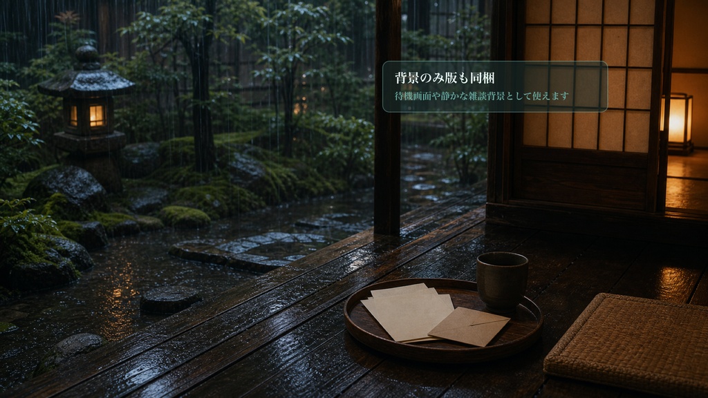雨音縁側レターコメントオーバーレイ|OBS・わんコメ対応テンプレート