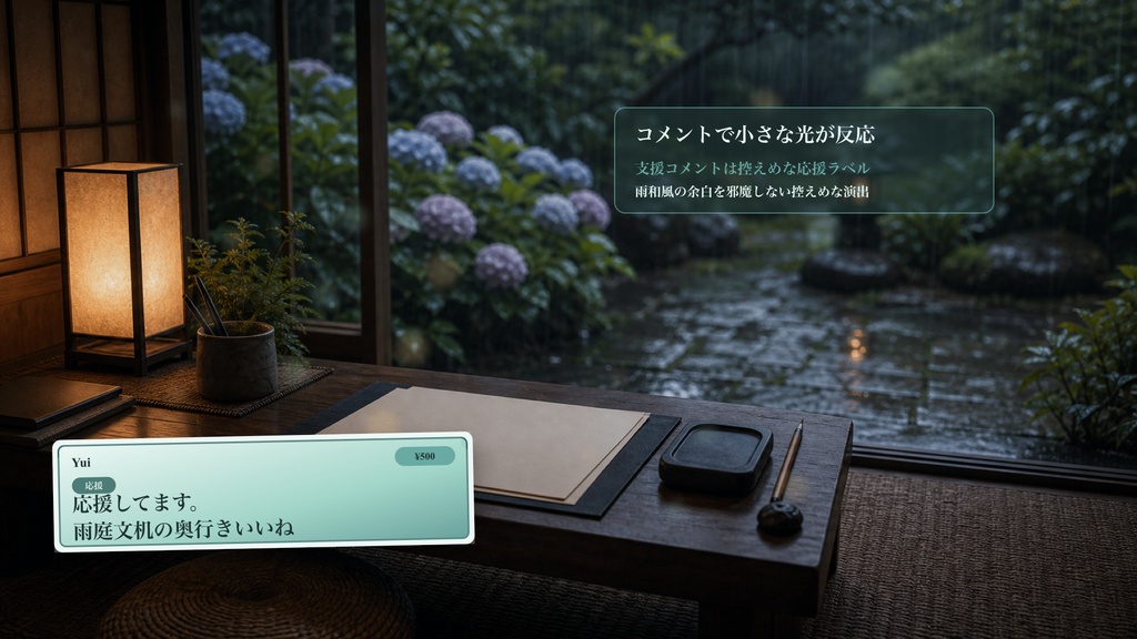 雨庭文机コメントオーバーレイ|OBS・わんコメ対応テンプレート