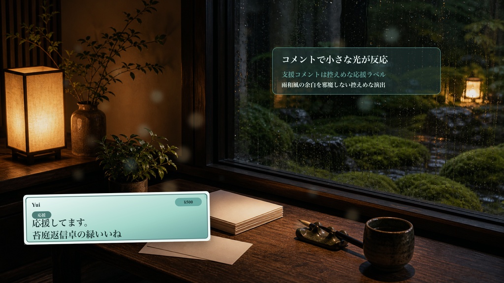 苔庭返信卓コメントオーバーレイ|OBS・わんコメ対応テンプレート