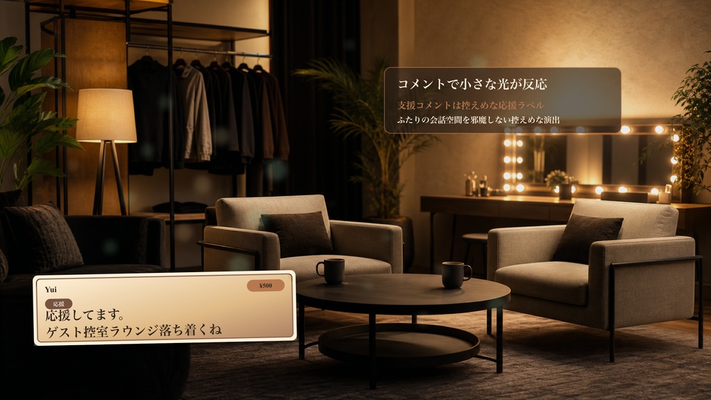 ゲスト控室ラウンジコメントオーバーレイ|OBS・わんコメ対応テンプレート