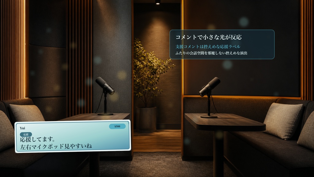 左右マイクポッドコメントオーバーレイ|OBS・わんコメ対応テンプレート