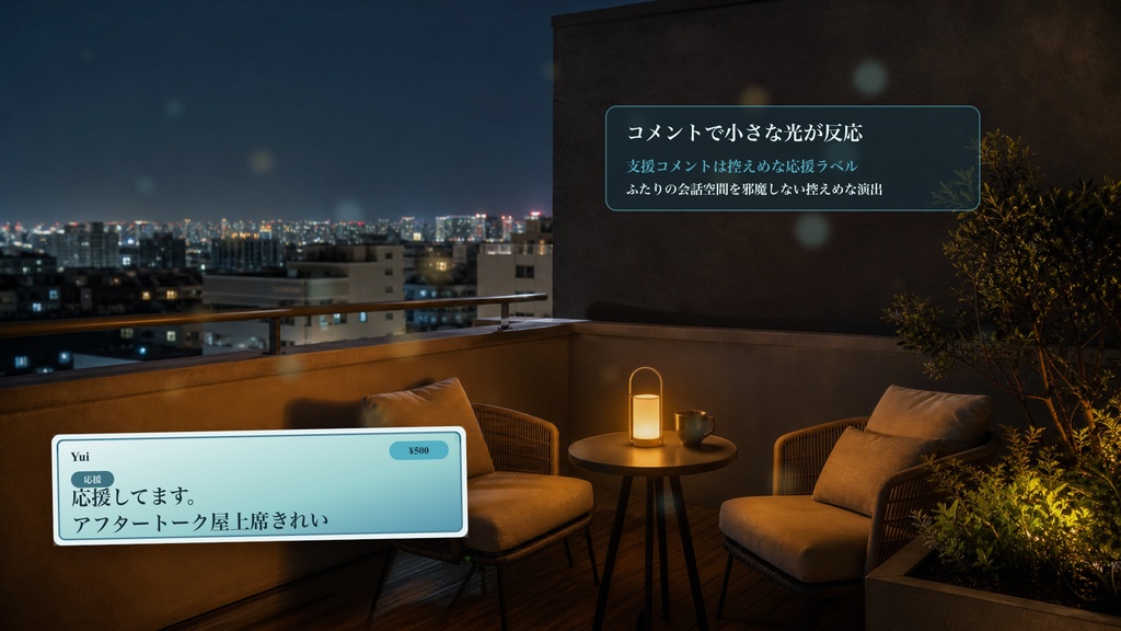 アフタートーク屋上席コメントオーバーレイ|OBS・わんコメ対応テンプレート